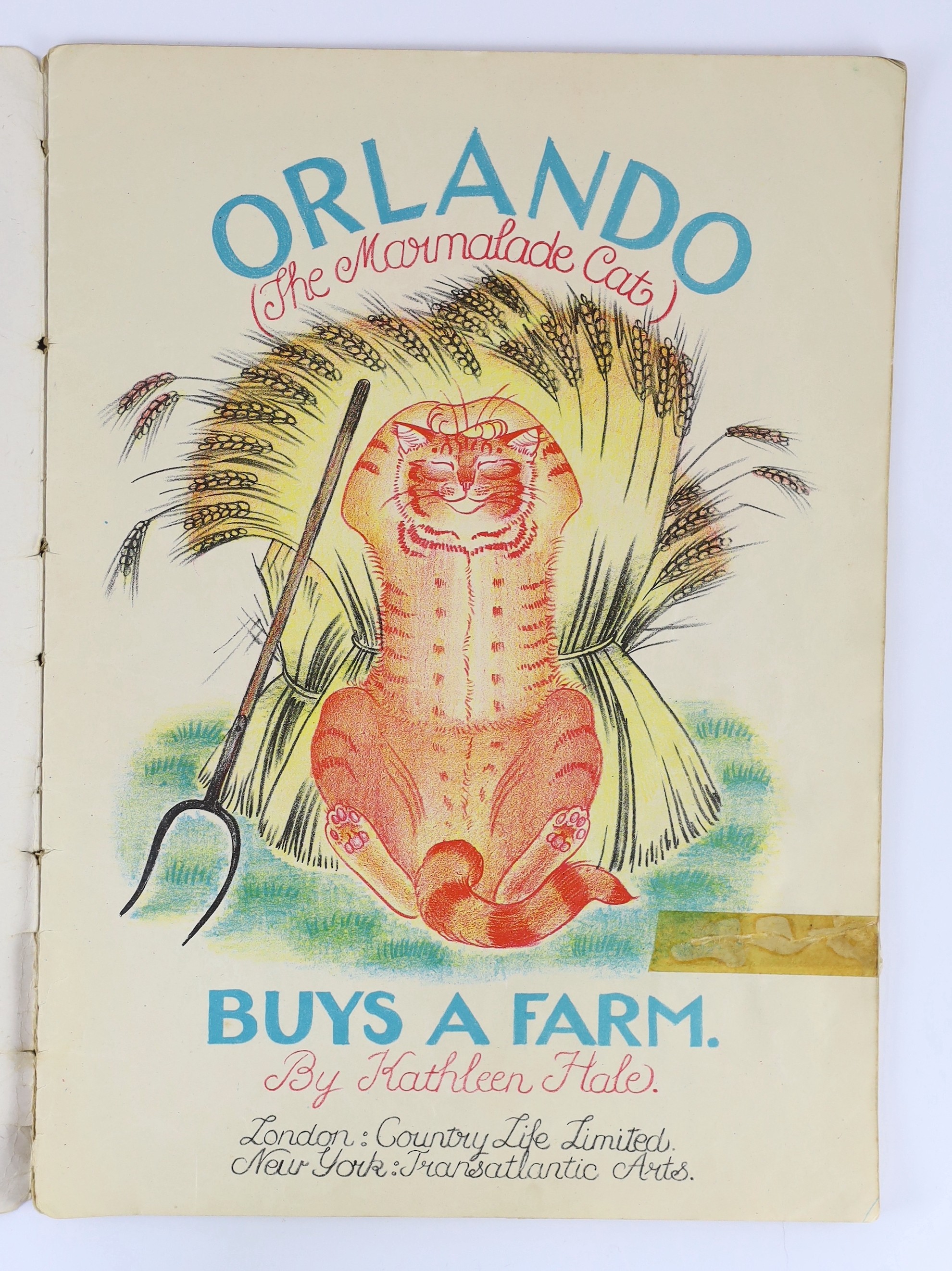 Hale, Kathleen - Orlando ... Buys a Farm. First edition, Country Life & NY., Transatlantic Arts, 1942; (Same Author) - Orlando ... A Camping Holiday. Country Life & NY., Charles Scribner's Sons